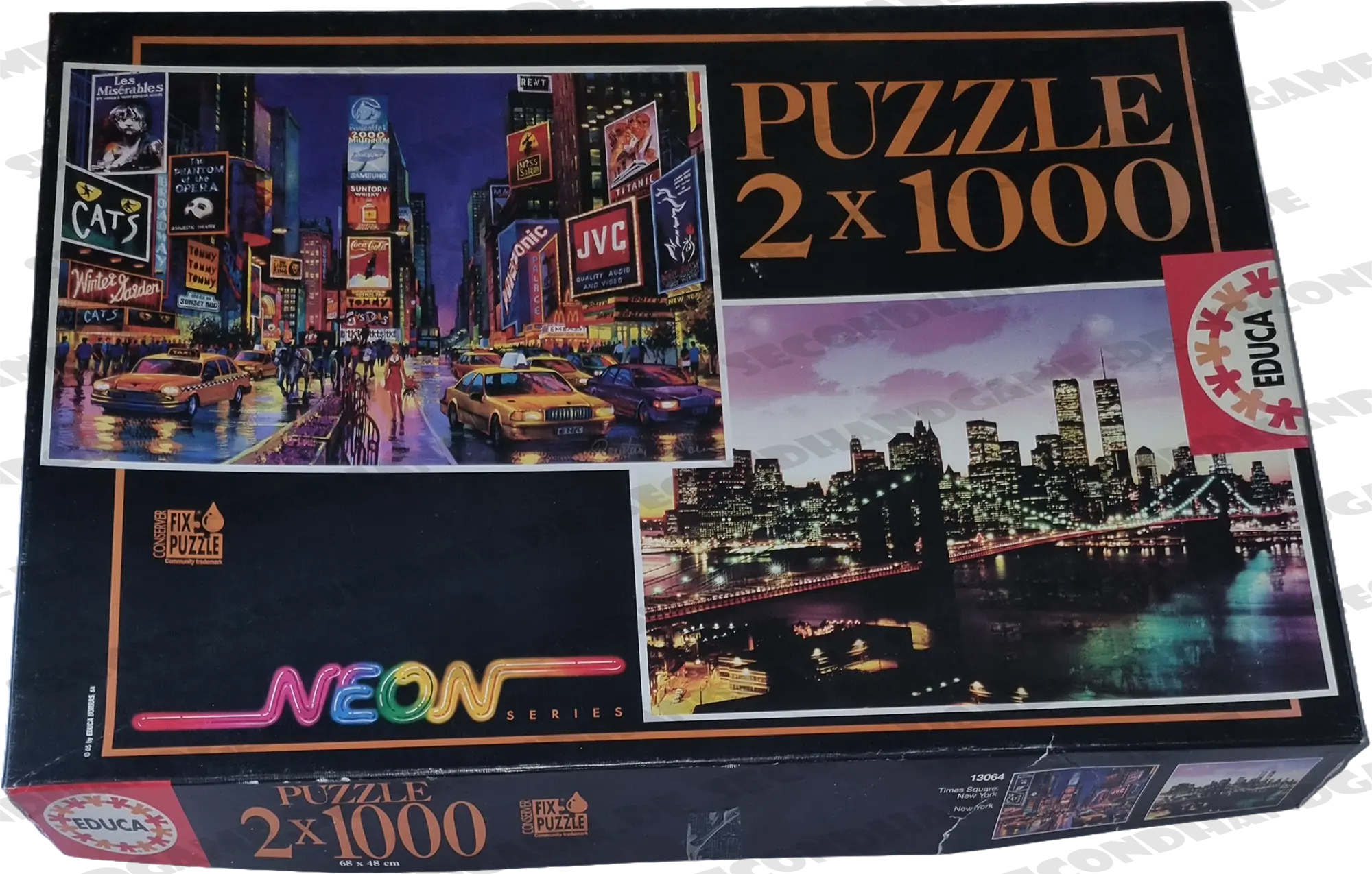 Educa Multicolor Neon Series Puzzle 2x1000 Teile 13064 Times Square, New York